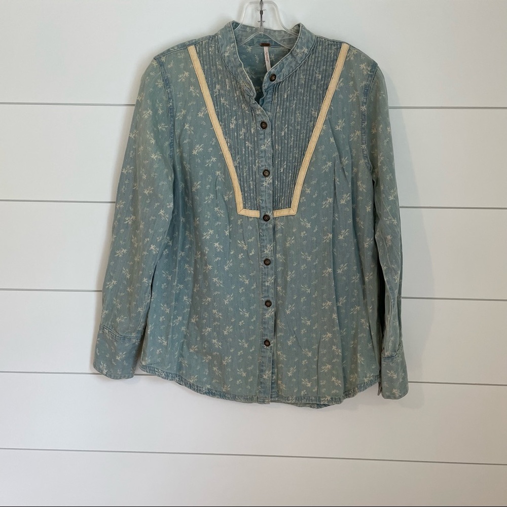 Free People | Denim Long Sleeve Shirt